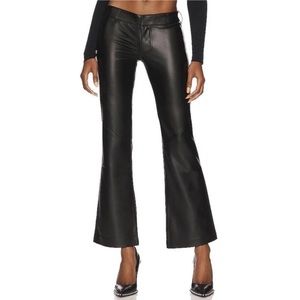 Free People Love Language Low Rise Faux Leather Pants Black 4